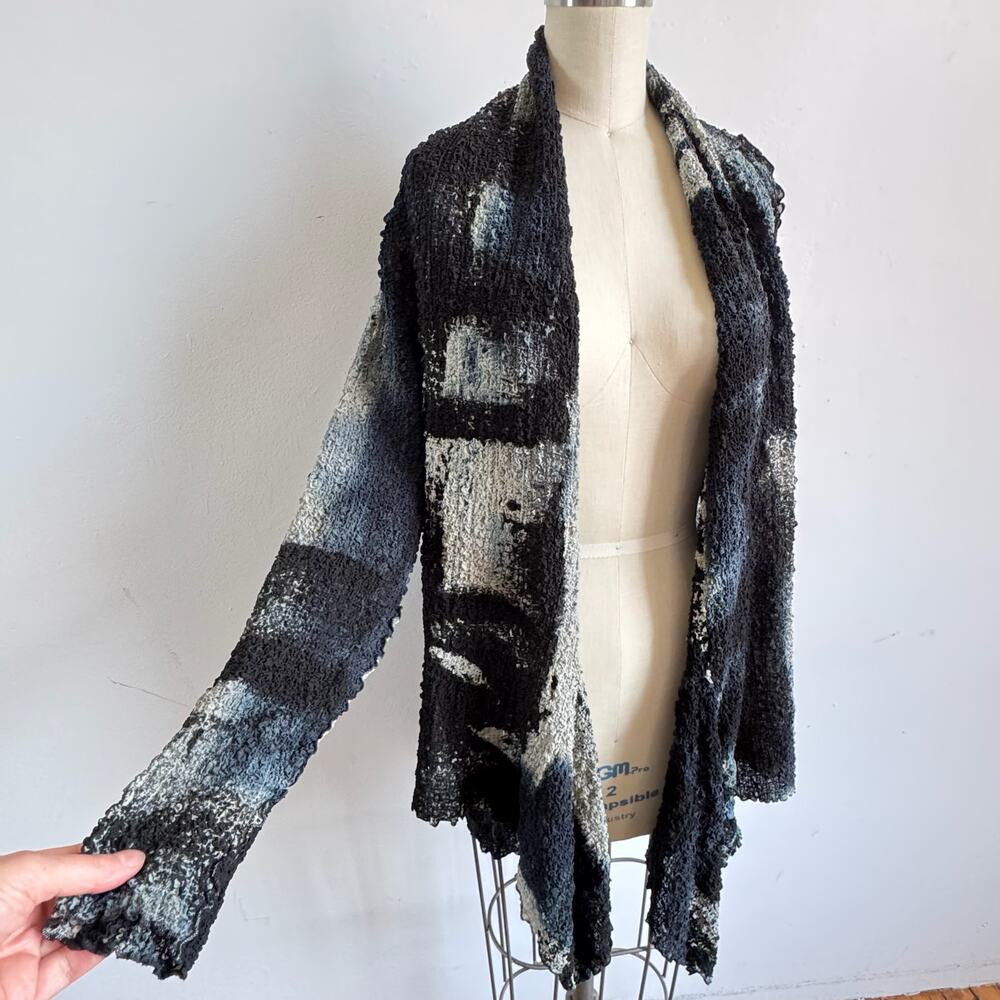 EGO Unique Crinkled Hand painted Cardigan